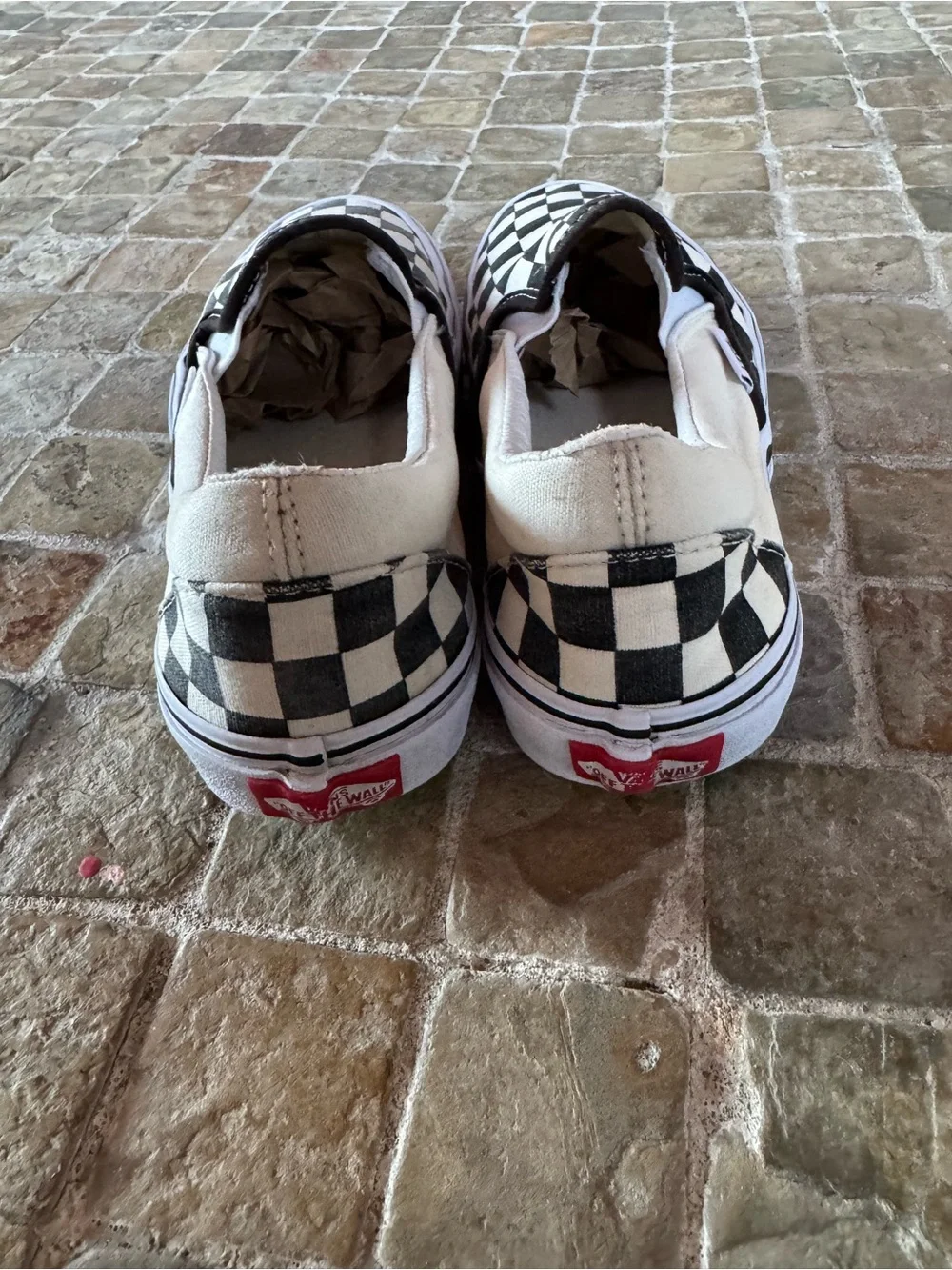 Vans Checkerboard Slip-On Shoes - Black & White